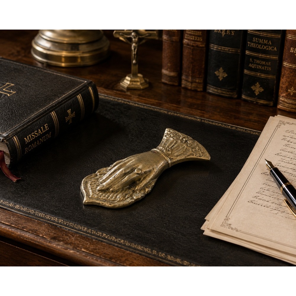 Antique Ornate Hand Shaped Brass Letter‎ Clip Desk Accessory